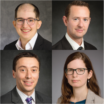 headshots of four professors