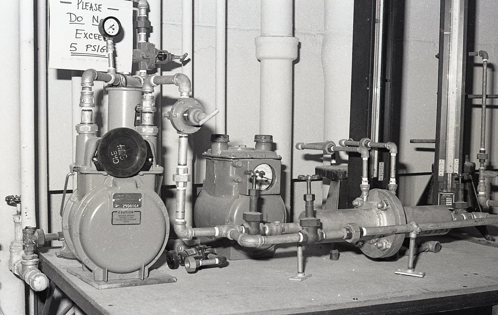 historical photo of equipment in the unit ops lab