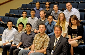 Paul J.A. Kenis, celebrates his investiture as the William H. and Janet G. Lycan Professor, with his research group. 
