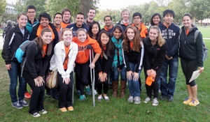 AIChE members on the quad.