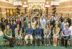 Some of the seniors of the 2014 Chemical and Biomolecular Engineering graduating class.