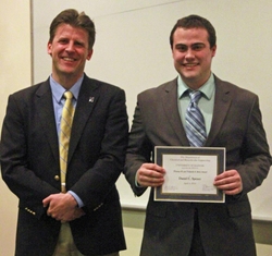 Daniel C. Spence (pictured with Professor Paul J. A. Kenis) and Jake A. Bennett (not in photo) were the recipients of the Thomas R. and Yolanda S. Stein Award.