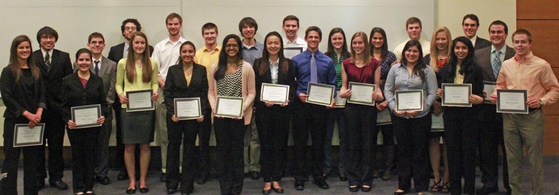This year's recipients of scholarships and awards from Chemical and Biomolecular Engineering.
