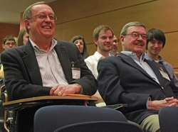 Dr. Ed Heerdt and Mr. Tim Bachman were two of the judges for this year's undergraduate research symposium.