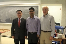 from left to right: Professor Hong Yang, Vivek Kumar, and Professor Jon Higdon Photo by Qilong Huang