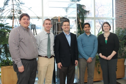 Symposium judges Drake Fitzsimmons, Nick Manser, Dustin Olson, Yusuf Esat and Elizabeth Keck