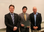 Departmentâ€…Headâ€…Dr.â€…Paulâ€…Kenisâ€…withâ€…alumnusâ€…Rayâ€…Pasterisâ€…andâ€…scholarshipâ€…recipientâ€…Franciscoâ€…Canalesâ€…Gonzalez.â€…Pasterisâ€…createdâ€…theâ€…Raymondâ€…M.â€…Pasterisâ€…Scholarship.