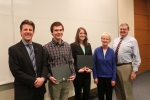 Departmentâ€…Headâ€…Dr.â€…Paulâ€…Kenisâ€…withâ€…donorsâ€…Edâ€…andâ€…Sallyâ€…Heerdtâ€…andâ€…scholarshipâ€…recipientsâ€…Laurenâ€…Schmittâ€…andâ€…Noahâ€…Wood.â€…Theâ€…Heerdtsâ€…establishedâ€…theâ€…Edmundâ€…D.â€…andâ€…Saraâ€…J.â€…Heerdtâ€…Scholarship