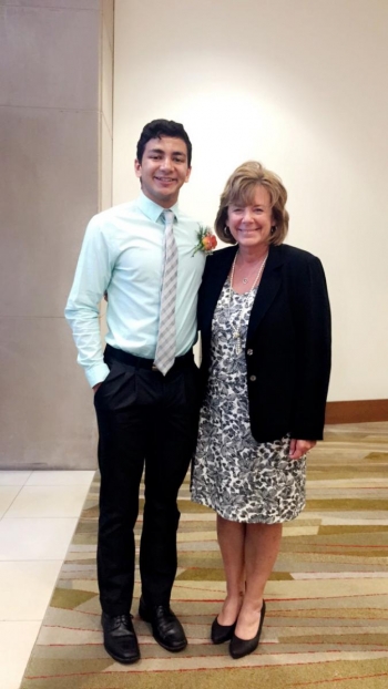Reahman Afshar with Interim Chancellor Barbara Wilson