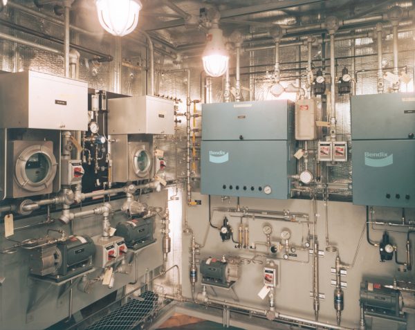 Inside exproof house with liquid sample pumps, note vibration isolate mount pumps. Photo courtesy Howard Ingber/Photo by Gibson Photography.