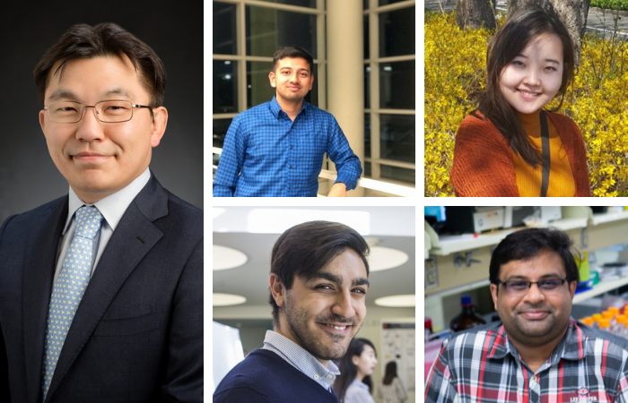 Hyunjoon Kong (left), Soumajit Dutta (top left),&#160; Azzaya Khasbaatar (top right), Armin Shayesteh Zadeh (bottom left), and Saket Sanjay Bhargava (bottom right) were awarded teaching excellence awards for the 2020-2021 academic year.