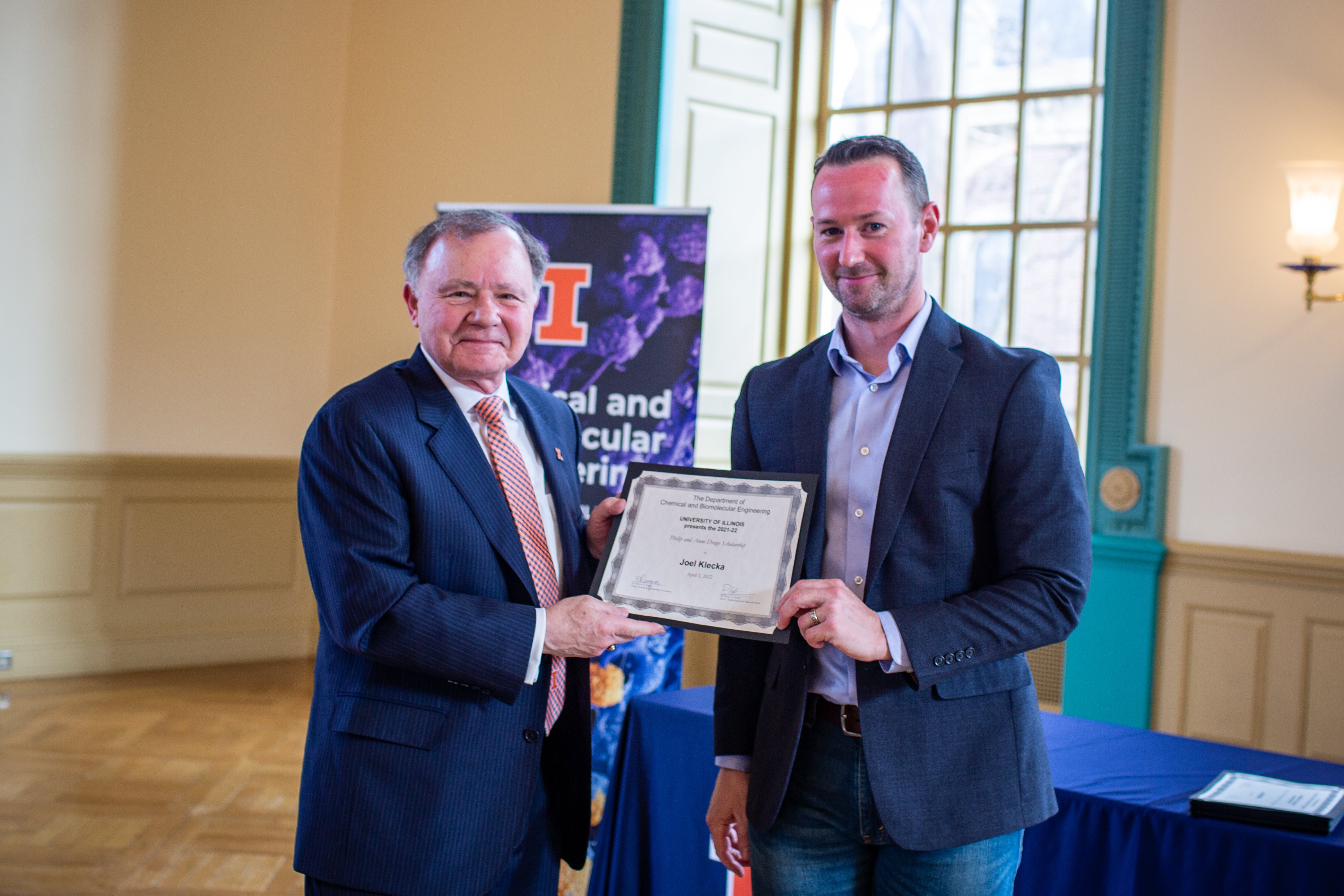 From left: alumnus Joseph Drago and professor Simon Rogers (Joel Klecka is not pictured)