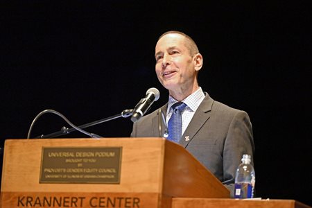 Kenneth Jaconetty (BS &amp;amp;amp;amp;rsquo;82) delivers remarks at the convocation ceremony.