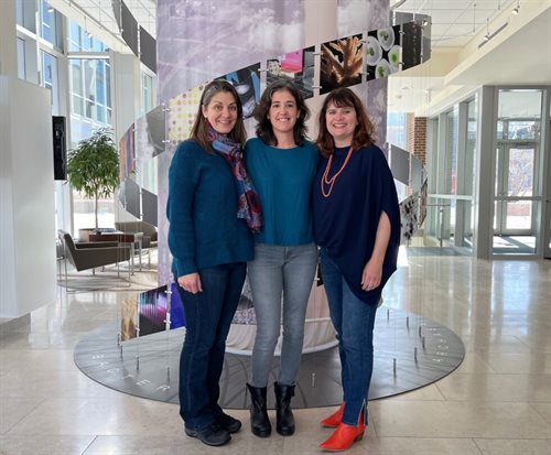 University of Illinois Urbana-Champaign research team, from left, Kim Selting, Sara Pedron-Haba, and Catherine Best-Popescu, are recipients of grants from the Cancer Center at Illinois (CCIL) and the Elsa U. Pardee Foundation