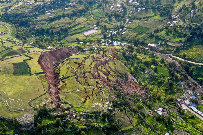 photo of earth crack and landslide