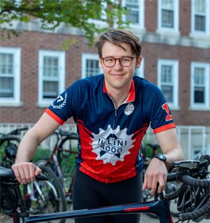 Dylan Hendrixson outside of Allen Hall on campus.